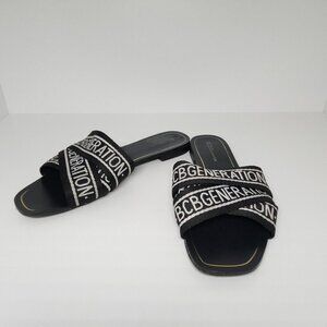 BCBGeneration Sandals Women's Size 9.5 Criss Cross Black/White Open Toe